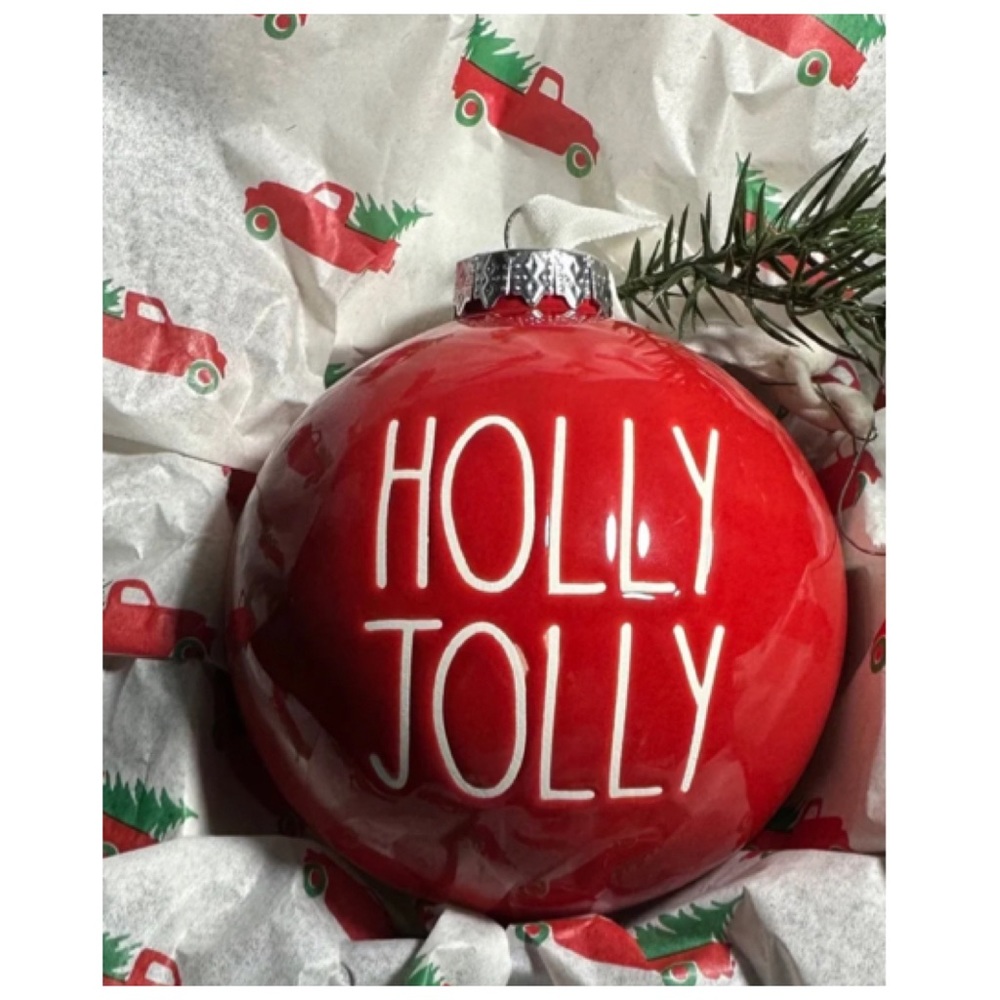 NEW Rae Dunn Holly Jolly Christmas Ornament Santa 🎅🏻🎄
